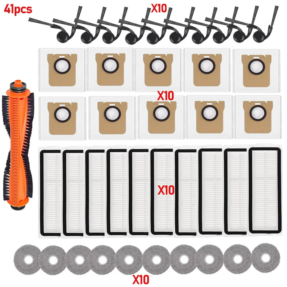 Mop Cloth Dust Bags Fit For Xiaomi 5 Pro/OV21CN Robot Vacuum Hepa Filter Side Brush Main Brush Dust Bag Filters Replacement Part