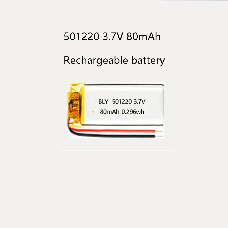 3.7V 80mAh 501220 Polymer Lithium Rechargeable Battery for H
