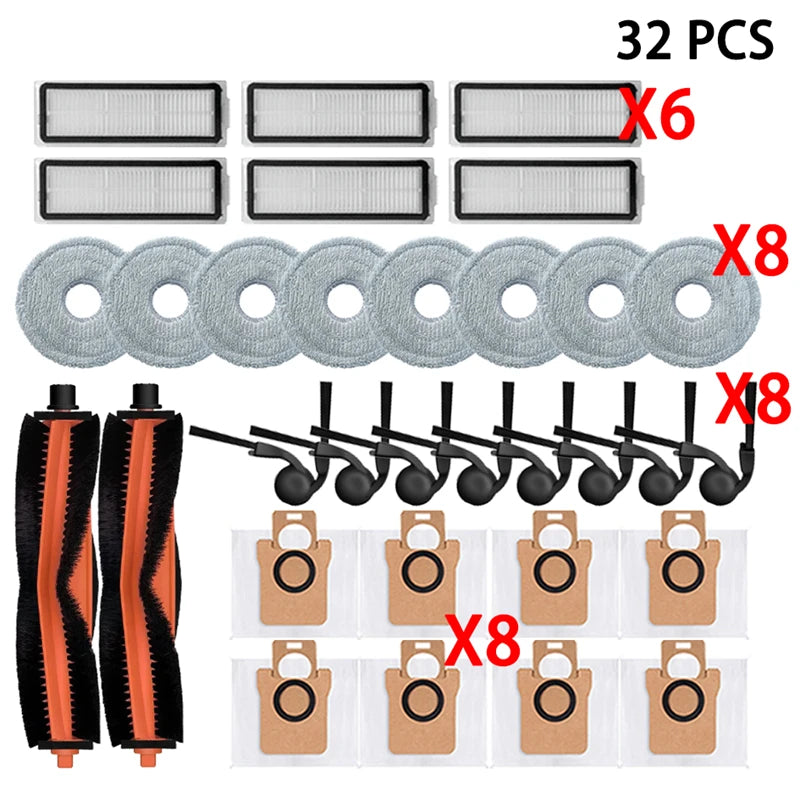 For Xiaomi Robot Vacuum H50 Vacuum Cleaner Replacement Accessories Main Side Brush HEPA Filter Mop Cloths Dust Bag Spare