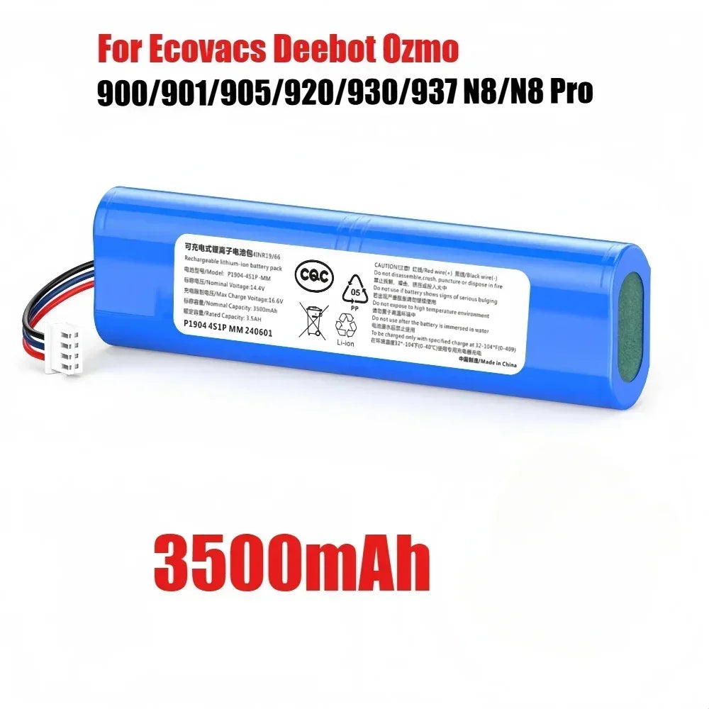 6500mAh Replacement Battery for Ecovacs Deebot Ozmo 900 901 905 920 930 937 N8 Pro 14.4V Li - ION Robot Vacuum Cleaner Battery
