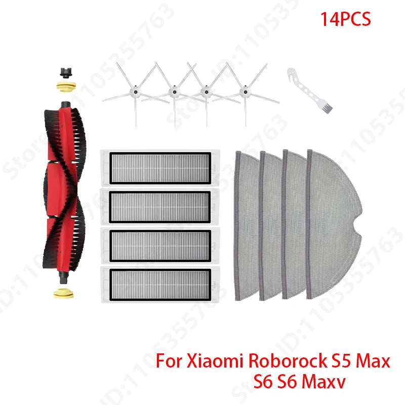 For Xiaomi Roborock S5 Max S50 S55 S5 S6 MaxV S6 Pure E4 E5 Robot Vacuum Spare Parts Main Side Brush Hepa Filter Mop