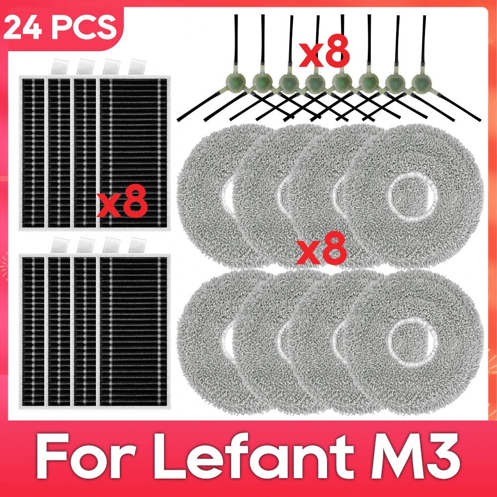 Fit For ( Lefant M3 / M3 MAX / M3L / Gen2 / Gen1 ) Brush Filter Mop Dust Bag Parts Accessories Robot Vacuum Cleaner Kit
