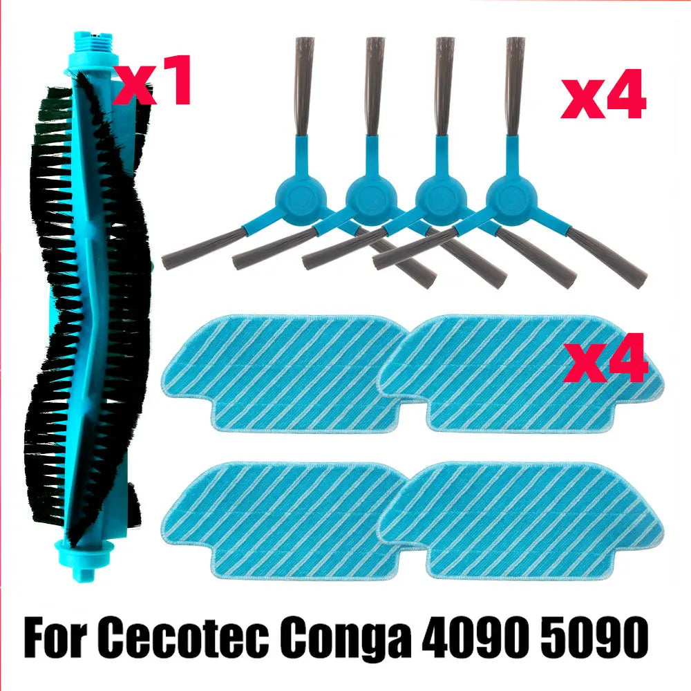Main Roller Side Brush Mop Cloths Rag Replacement For Cecotec Conga 4090 4690 5090 5490 6090 Robotic Vacuum Cleaner Spare Parts