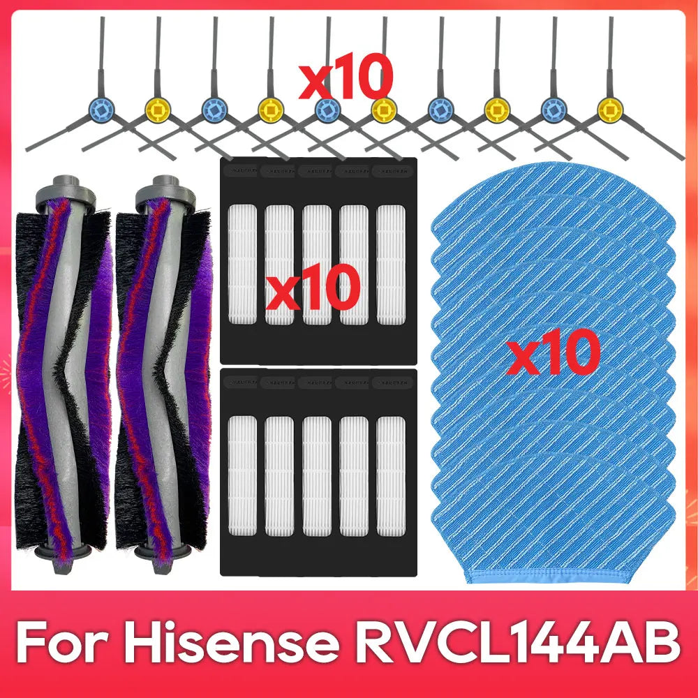 Fit For Hisense RVCL144AB Part Accessories Main Side Brush Filter Mop Robot Vacuum Cleaner Kit
