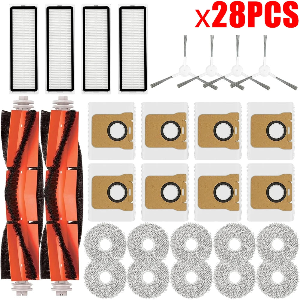 For Xiaomi Robot Vacuum X20+ X10+ X20 Plus X10 Plus Parts Main Side Brush Hepa Filter Mop Cloth Dust Bag Replacement