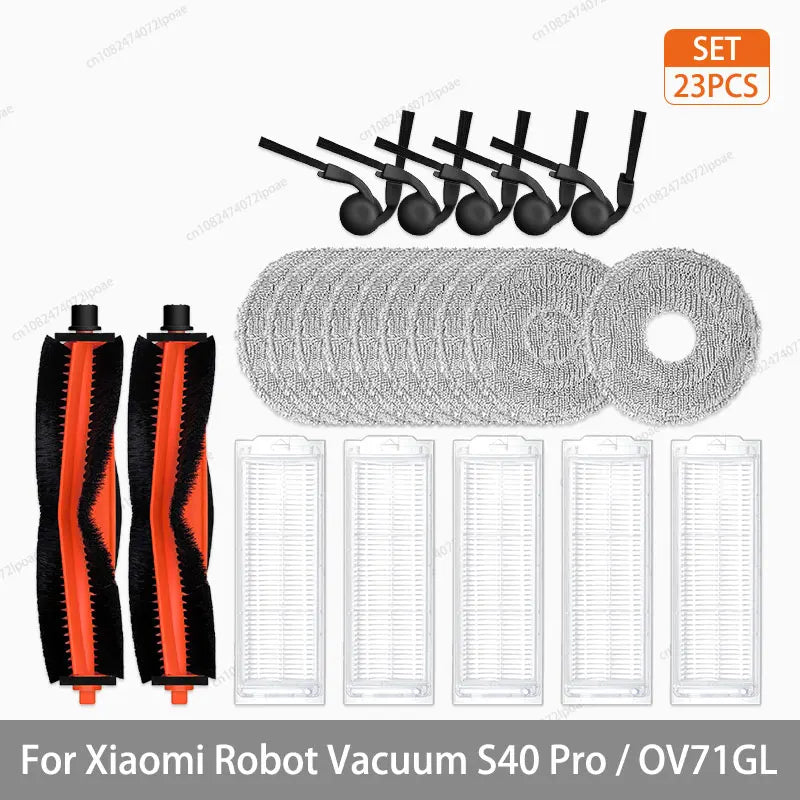 For Xiaomi S40 Pro / OV71GL Robot Vacuum Cleaner Parts Accessories Main Brush Side Brush Hepa Filter Mop Cloth Replacement Spare