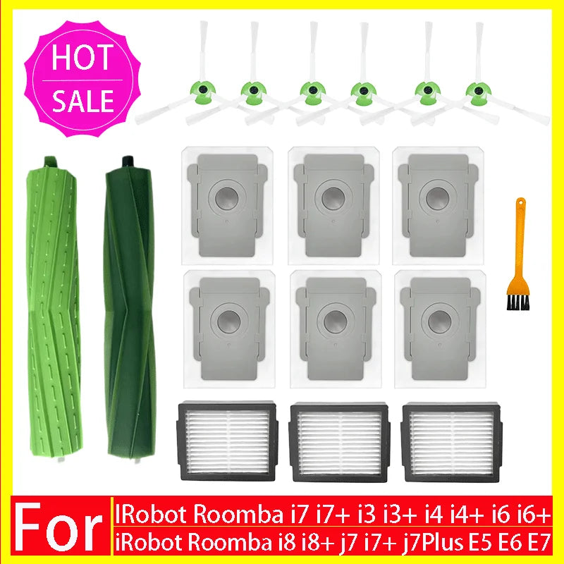 Main Side Brush Hepa Filter Dust Bag For iRobot Roomba i3 i4