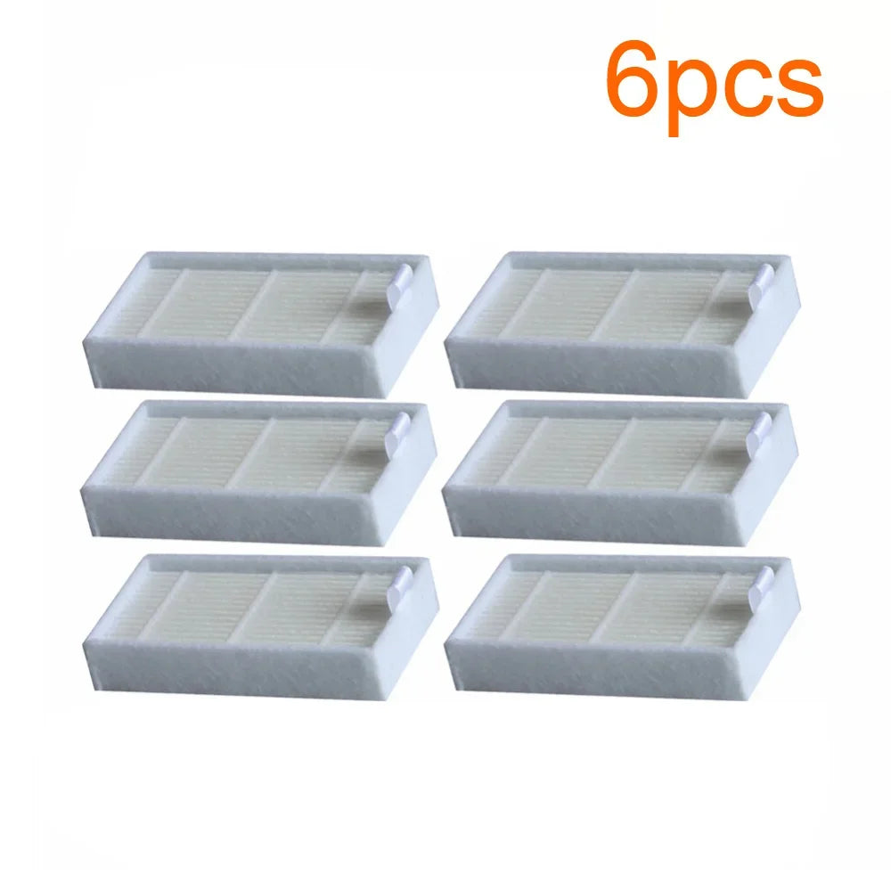 6Pcs Side Brush+4Pcs Filter Hepa for Ariete Briciola 2711 2712 2713 2717 ROBOT HOFER Cleaner Parts Accessories