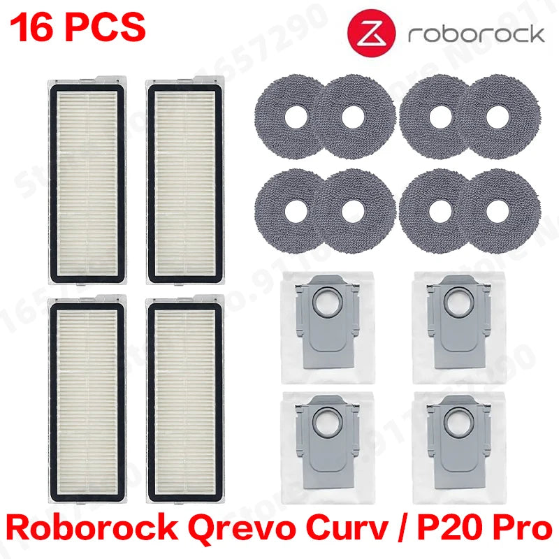 Roborock Qrevo Curv / P20 Pro Robot Vacuum Cleaner Hepa Filter Mop Cloth Dust Bag Accessories Replacement Parts