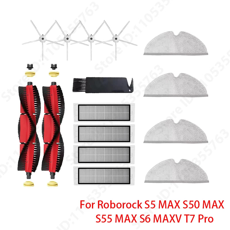 Roborock S5 MAX S50 MAX S55 MAX S6 MAXV HEPA Filter Side/Main Brush Water Tank Tray Mop Dust Box Vacuum Cleaner Accessories