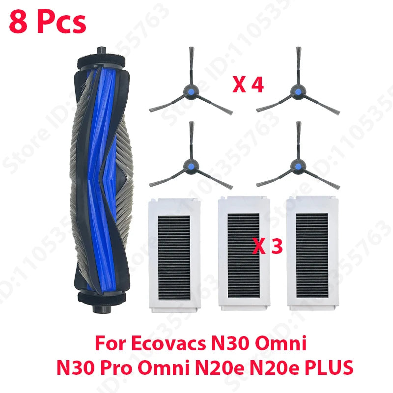 For Ecovacs N30 Omni N30 Pro Omni N20e PLUS Robot Vacuum Cleaning Tools Main Side Brush Filter Accessories