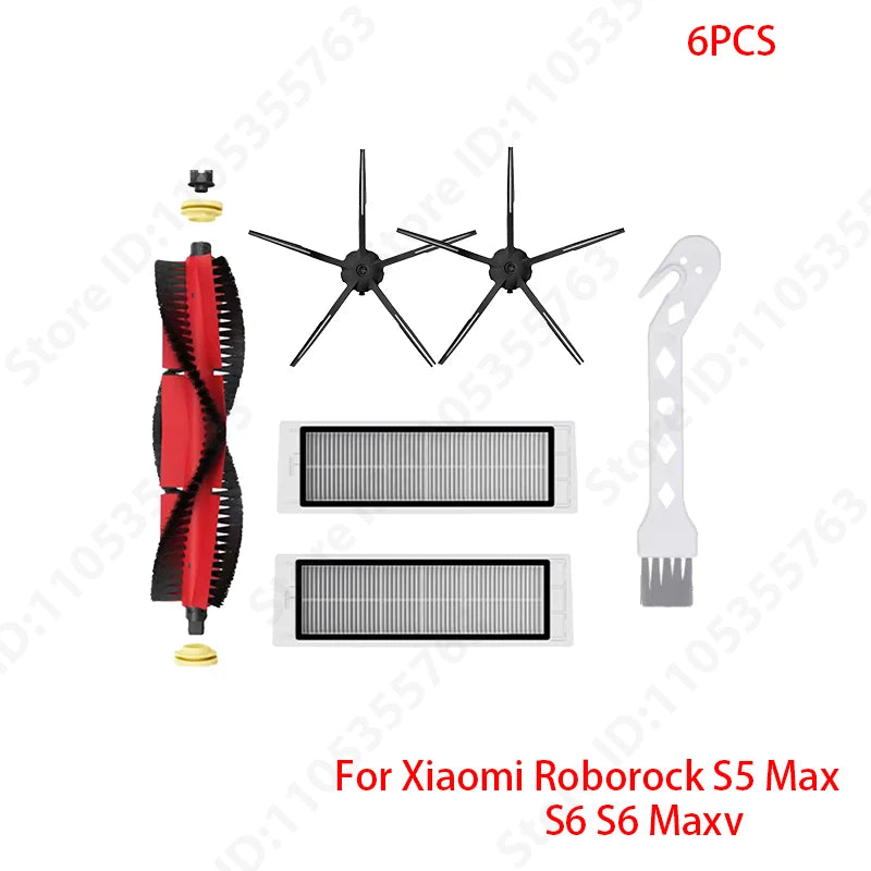 For Xiaomi Roborock S5 Max S50 S55 S5 S6 MaxV S6 Pure E4 E5 Robot Vacuum Spare Parts Main Side Brush Hepa Filter Mop