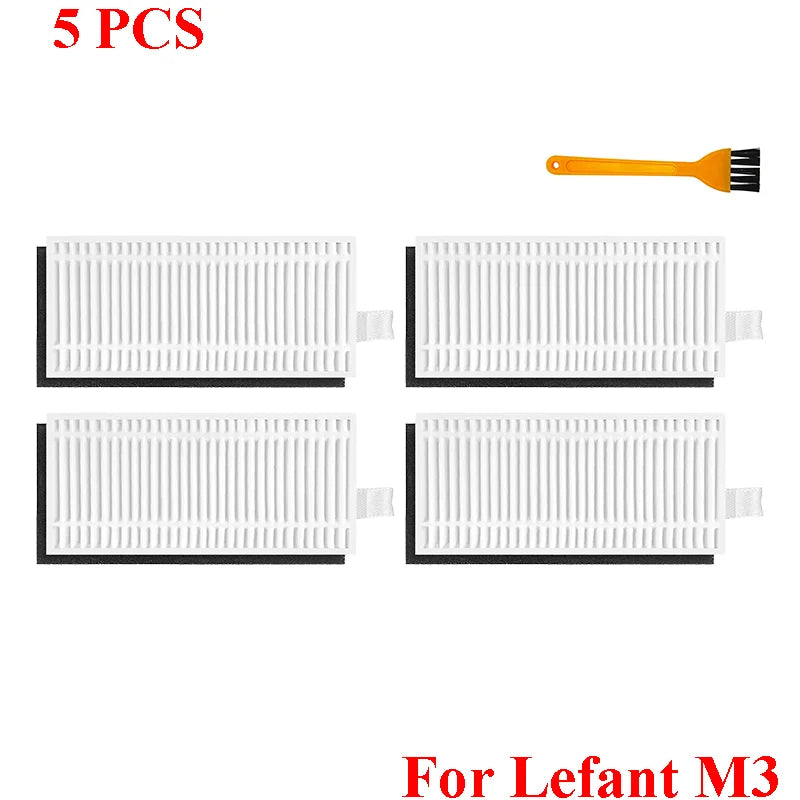 Accessories For Lefant M3 / M3 MAX / M3L HEPA Filters Robot Vacuum Cleaner Main Side Brush Mop Cloth Pads Dust Bags