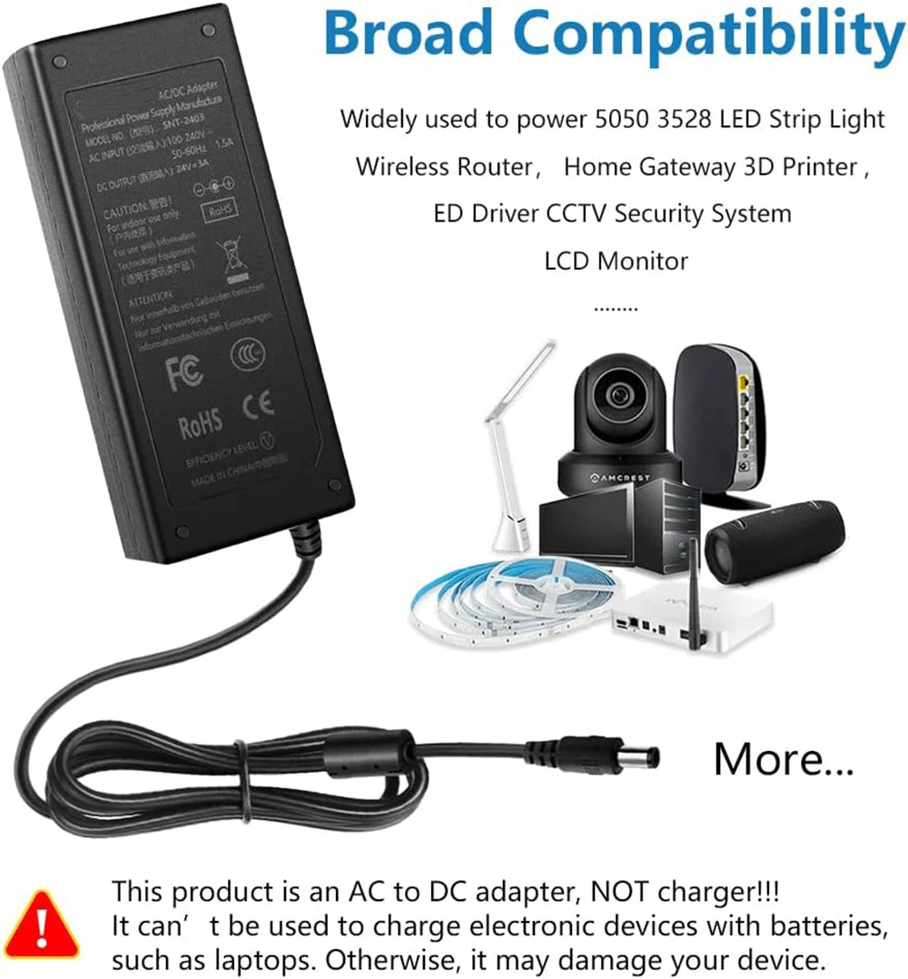 24V Power Supply for Logitech G920 G29 G25 G27 G923 G940 Dri