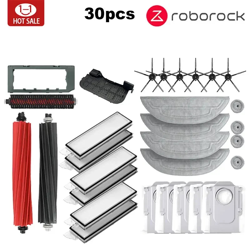 Roborock S8 Max V Ultra G20s Robot Vacuum Cleaner Accessories Mop Choth Vacuum Bags Side Brush Filter Replaceable Spare Parts