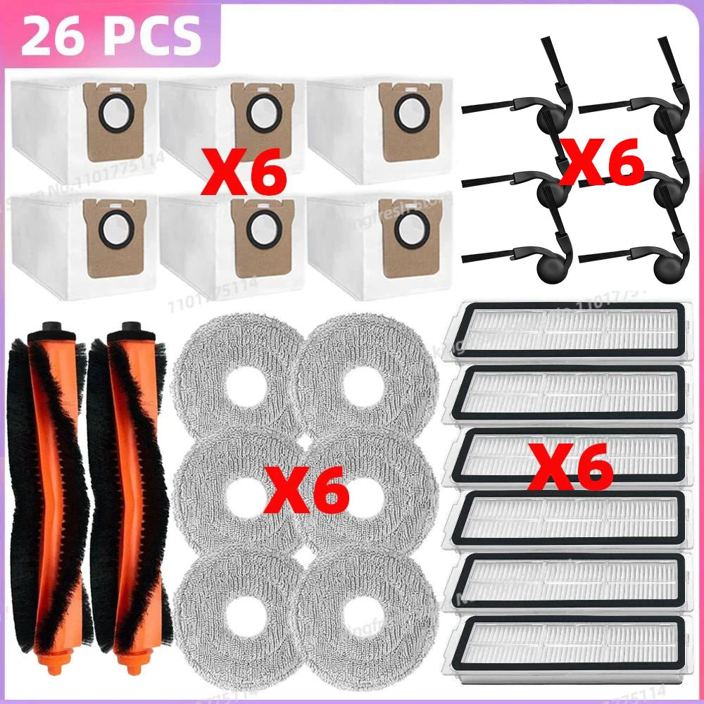 Fit For ( Xiaomi Mijia 5C /OV42CN Xiaomi Robot Vacuum H50 / H50 Pro ) Vacuum Parts Main Side Brush Filter Mop Cloth Dust Bag