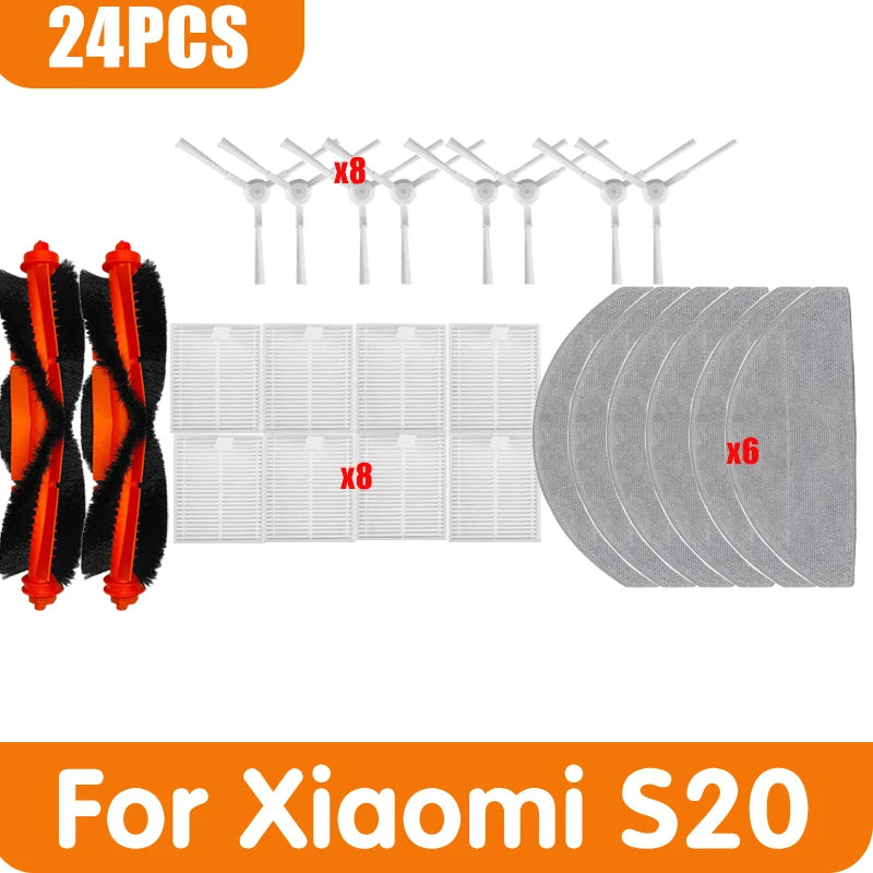 For Xiaomi Vacuum cleaner S20 / D106 E12 E10 B112 Accessories Replacement Main Side Brush Mop Cloth Filter Part