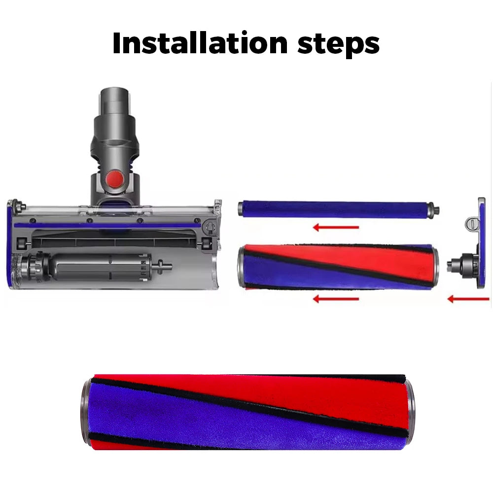 Soft Velvet Roller Brush For Dyson V6 V7 V8 V10 V11 Vacuum B