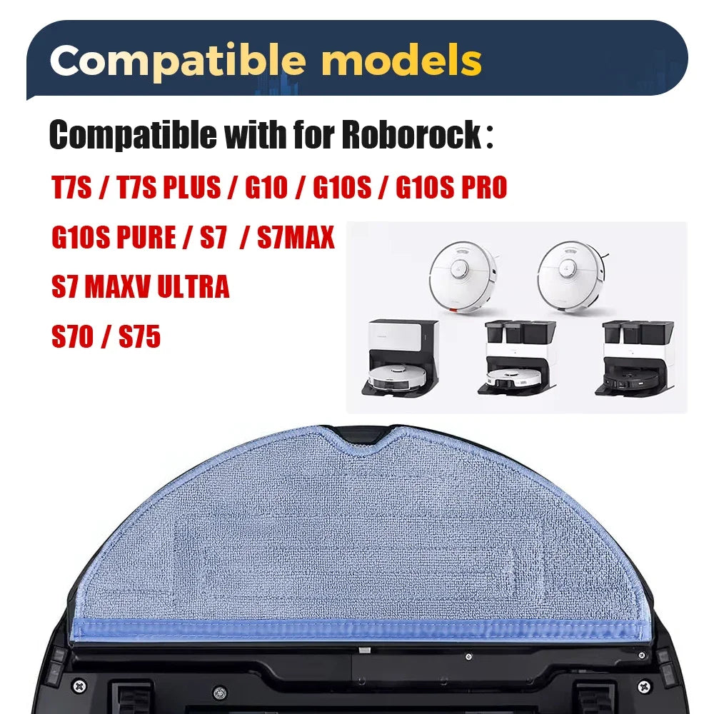 Washable Reusable Mop Cloths For Roborock T7S T8 Plus S7 S7M