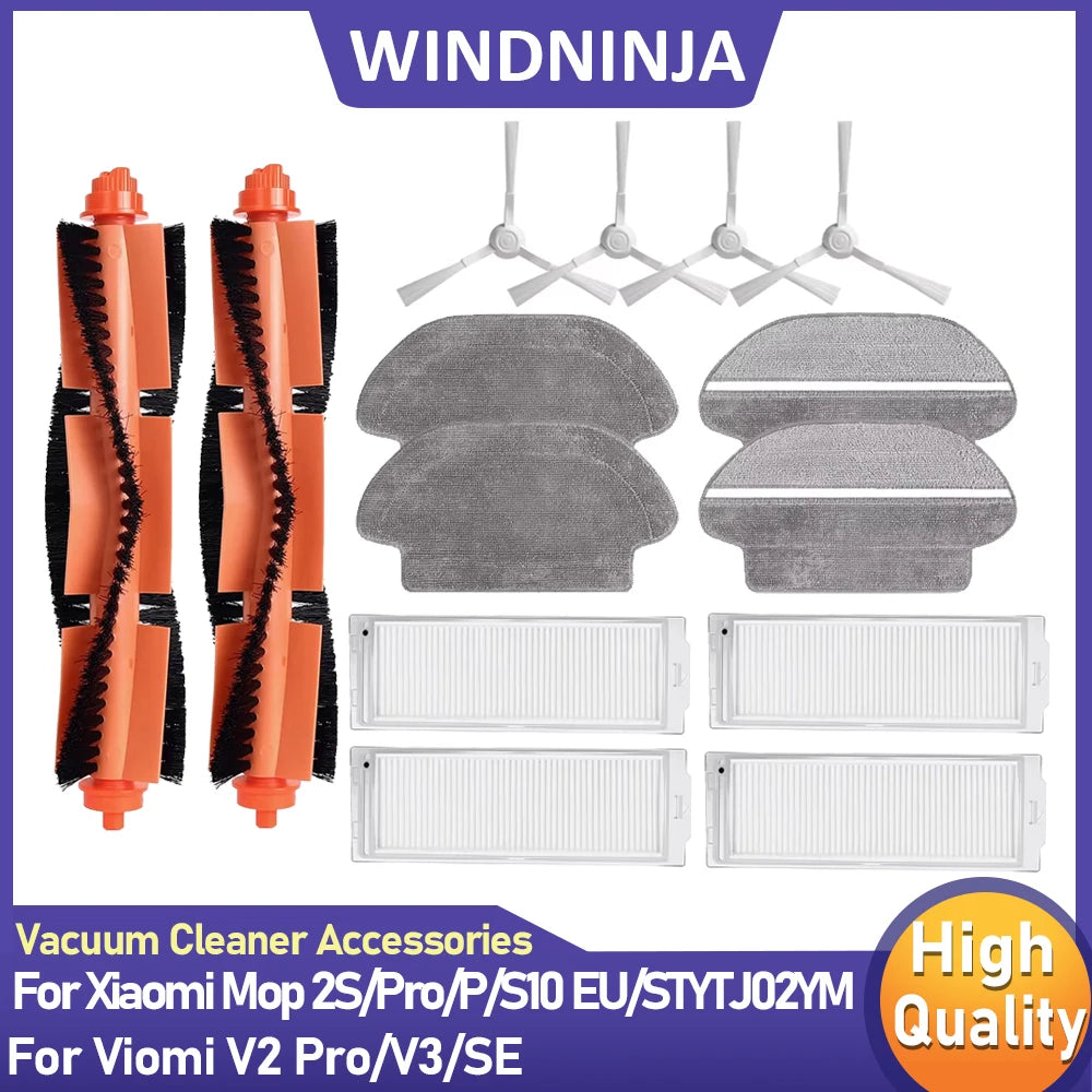 Main Side Brush Filter Mop Cloth Kit For Xiaomi Robot Vacuum