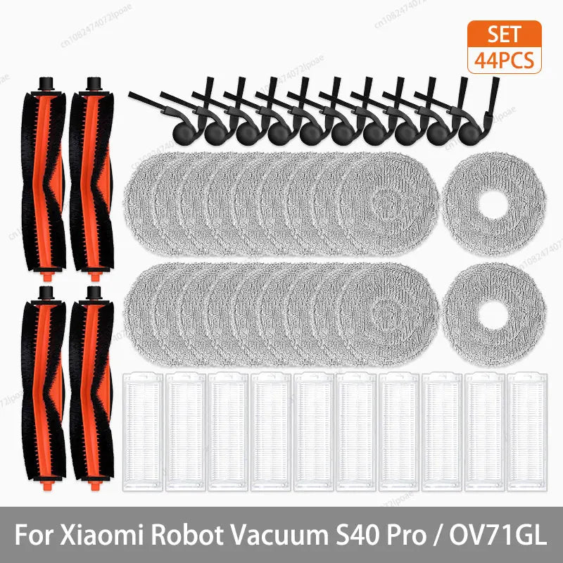 For Xiaomi S40 Pro / OV71GL Robot Vacuum Cleaner Parts Accessories Main Brush Side Brush Hepa Filter Mop Cloth Replacement Spare