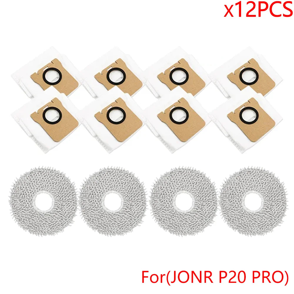 For JONR P20 PRO Vacuum Robot Accessories Side Brush Mop Cloth Dust Bag Efficient Microfiber Spare Cleaning Parts Replacement