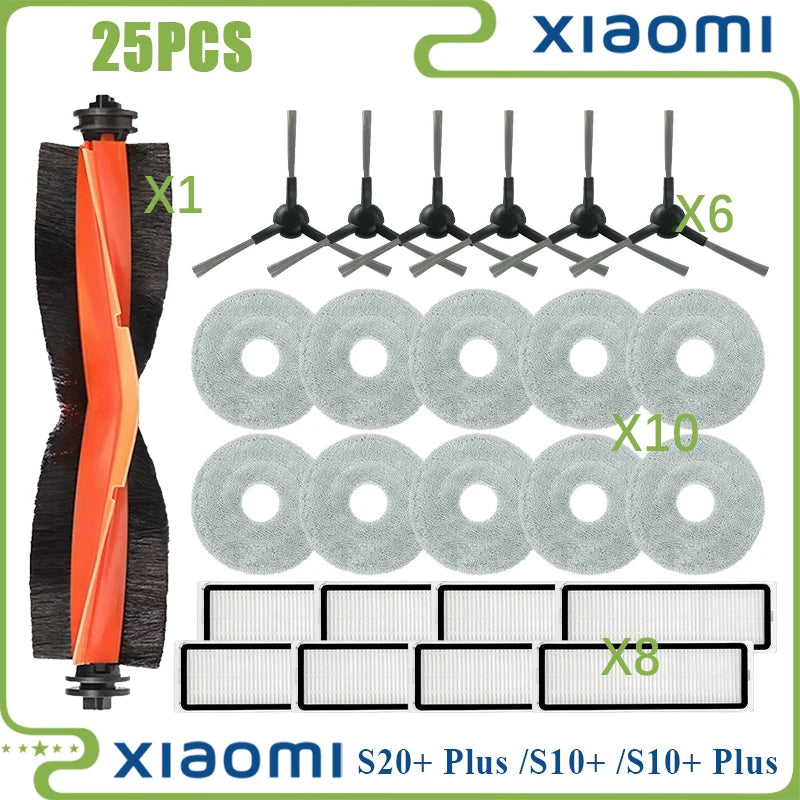 For Xiaomi Robot Vacuum S20+ Plus B108GL/ S10+ Plus B105 Parts Main Roller Side Brush Hepa Filter Mop Cloth Accessories