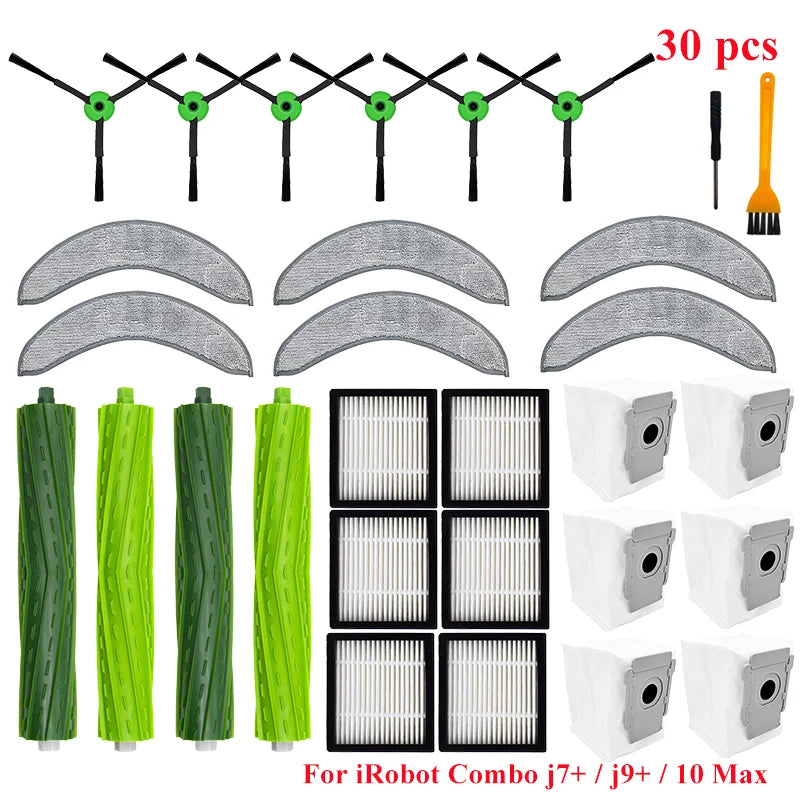 For IRobot Roomba Combo J7+ J9+ 10 Max Robot Vacuum Cleaner Part Main Side Brush HEPA Filter Mop Cloth Accessories Replacement