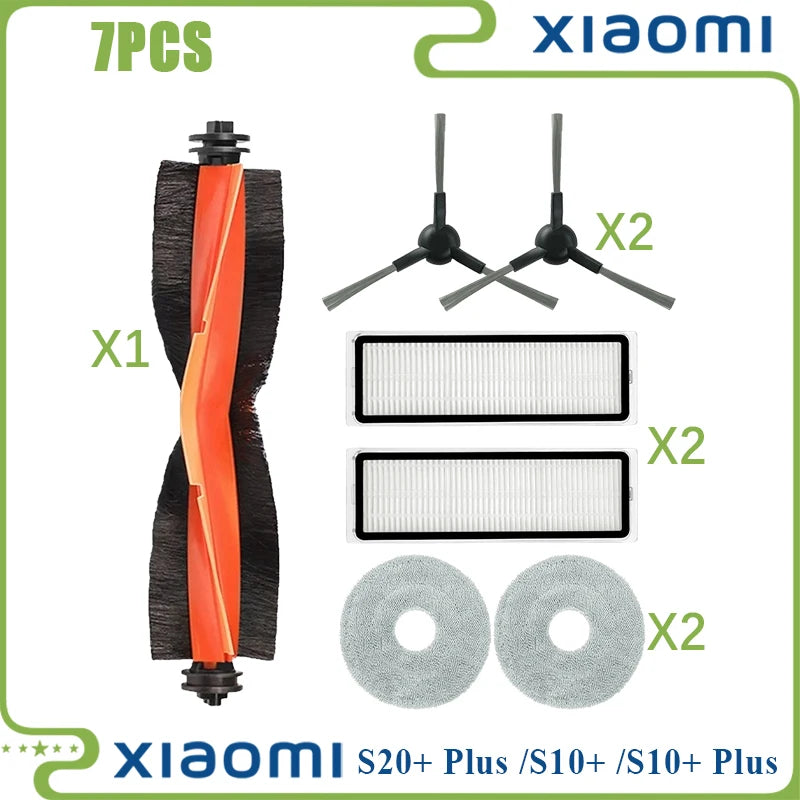 For Xiaomi Robot Vacuum S20+ Plus B108GL/ S10+ Plus B105 Parts Main Roller Side Brush Hepa Filter Mop Cloth Accessories