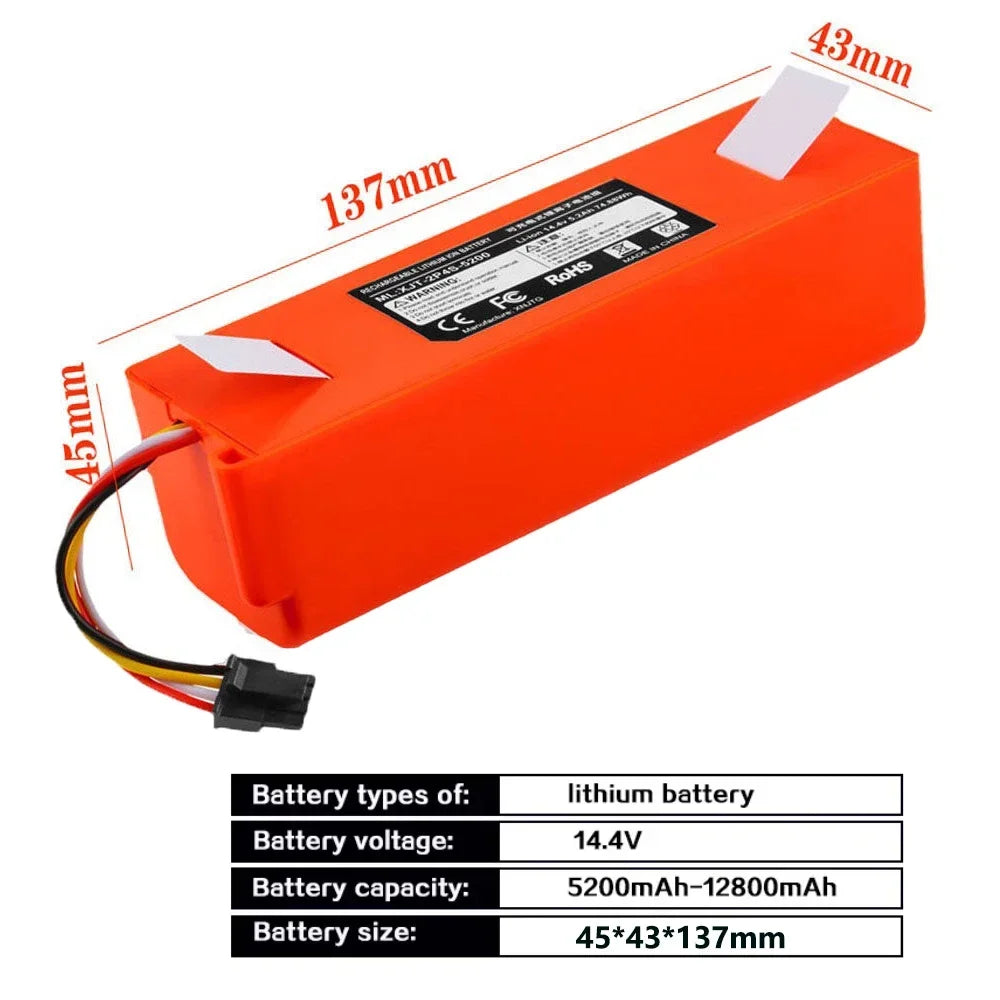New100% 14.4V 12800mAh Robotic Vacuum Cleaner Replacement Ba