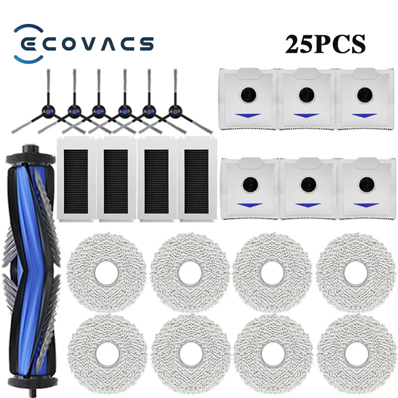 Ecovacs Debot N30 Omni / N30 Pro Omni Robot Vacuum Replacement Part Accessory Main Side Brush Hepa Filter Mop Dust Bag