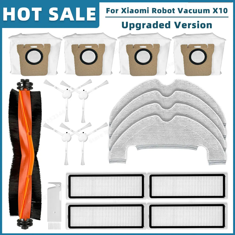 Compatible For Xiaomi Robot Vacuum X10 B102GL Replacement Spare Parts Accessories Main Side Brush Hepa Filter Mop Cloth Dust Bag
