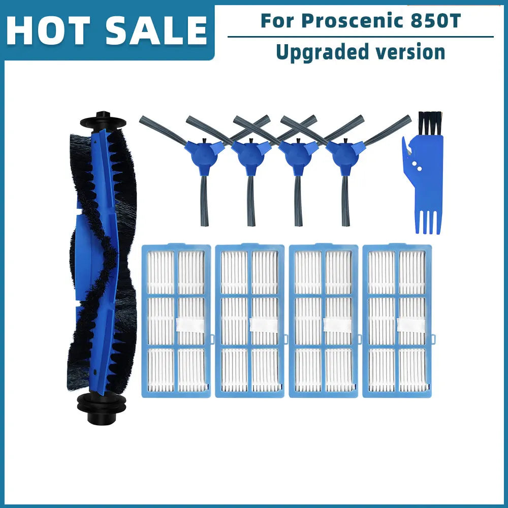 Replacement Accessories For Proscenic 850T Robot Vacuum Cleaner Spare Parts Main Side Brush Filter Hepa Mop Rag Brush Cover
