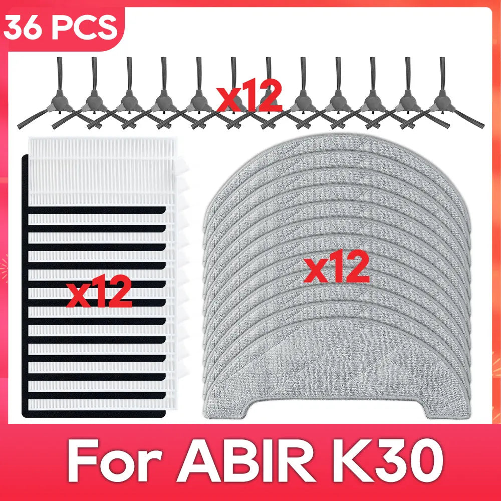 Fit For ( ABIR K30 / K20 )Part Accessory Side Brush Filter Mop Robot Vacuum Cleaner Kit Consumable Replacement