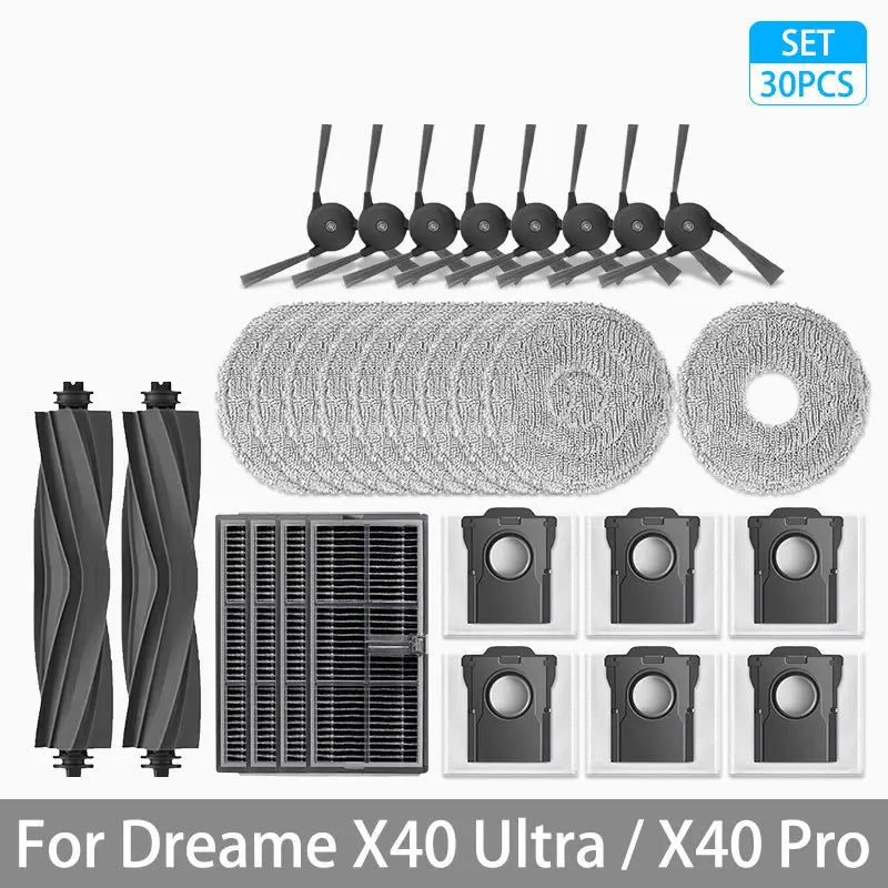 Dreame X40 Ultra / X40 Pro Accessories Rubber Main Side Brush Mop Cloth Dust Bag HEPA Filter Robot Vacuum Replacement Parts