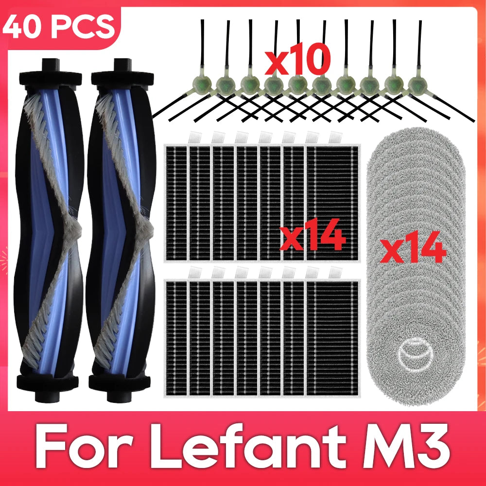 Fit For ( Lefant M3 / M3 MAX / M3L / Gen2 / Gen1 ) Brush Filter Mop Dust Bag Parts Accessories Robot Vacuum Cleaner Kit