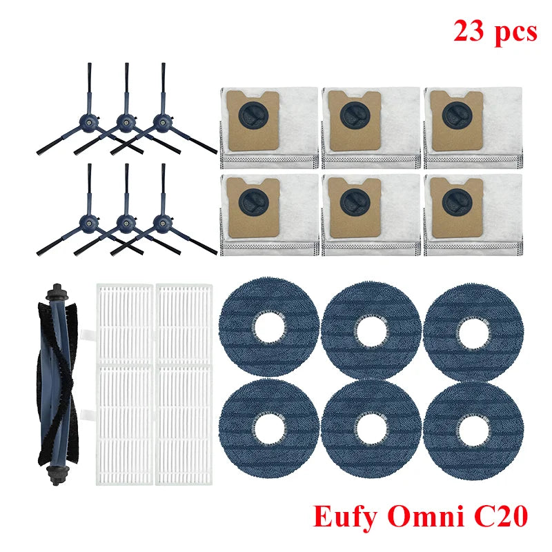 Replacement For Eufy Omni C20 Sweeper Robot Vacuum Cleaner Part Main Side Brush Mop Cloth Hepa Filter Parts Dust Bag Accessories