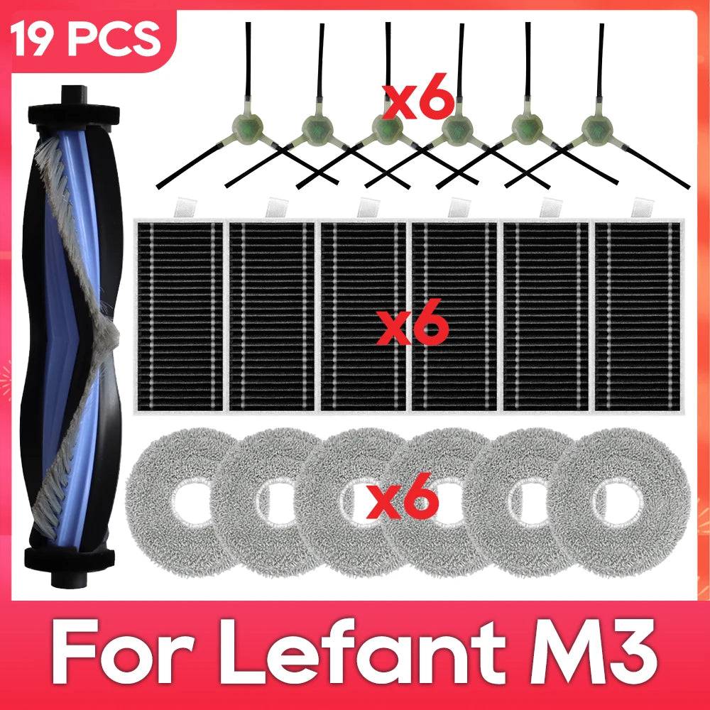 Fit For ( Lefant M3 / M3 MAX / M3L / Gen2 / Gen1 ) Brush Filter Mop Dust Bag Parts Accessories Robot Vacuum Cleaner Kit