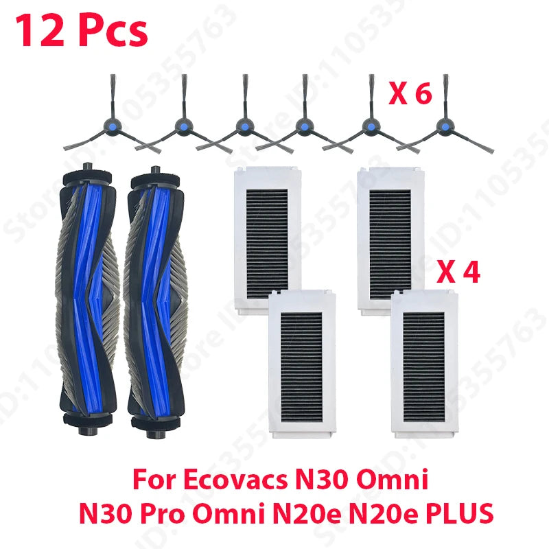 For Ecovacs N30 Omni N30 Pro Omni N20e PLUS Robot Vacuum Cleaning Tools Main Side Brush Filter Accessories