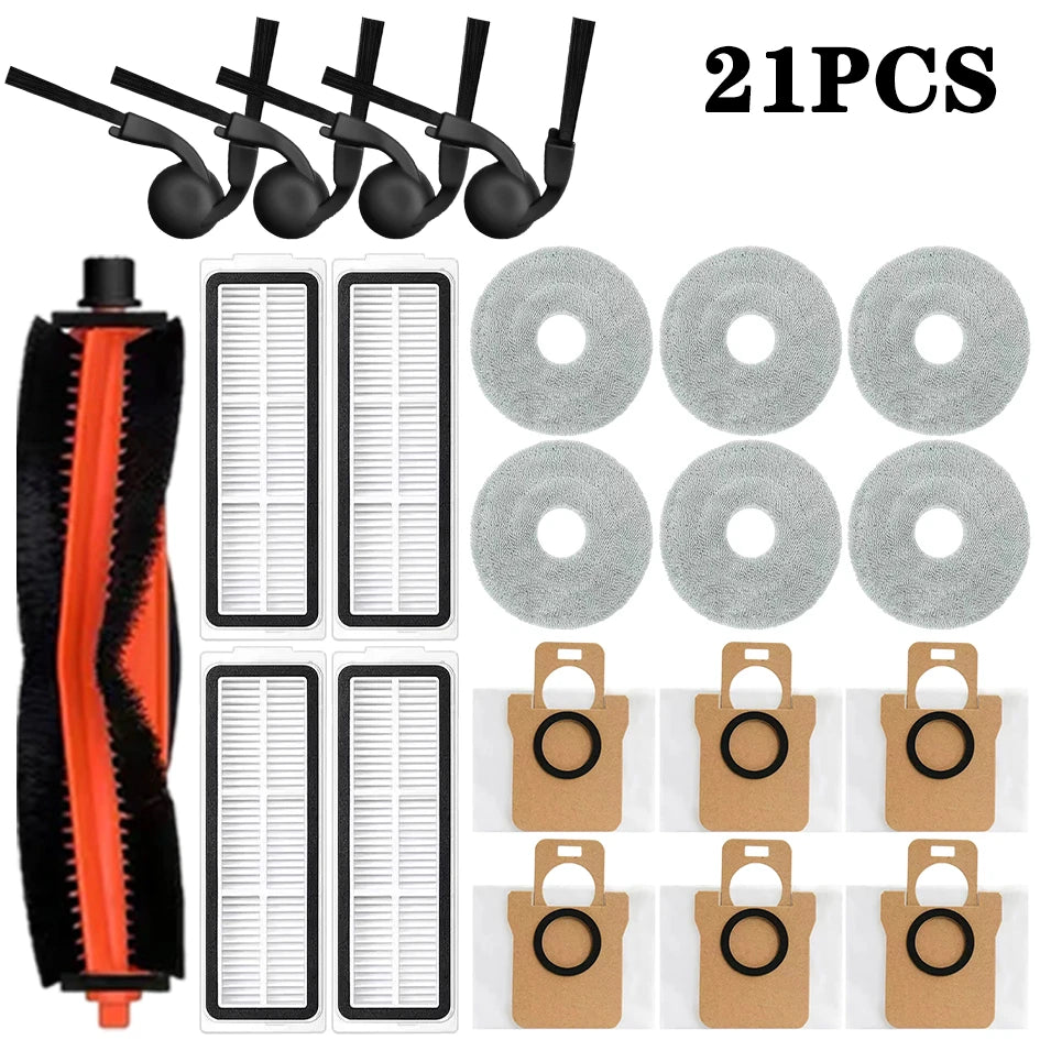 For Xiaomi Robot Vacuum H50/H50 Pro Robot Vacuum Cleaner Accessories Mop Dust Bag Main Brush Side Brush Hepa Filter Replacement