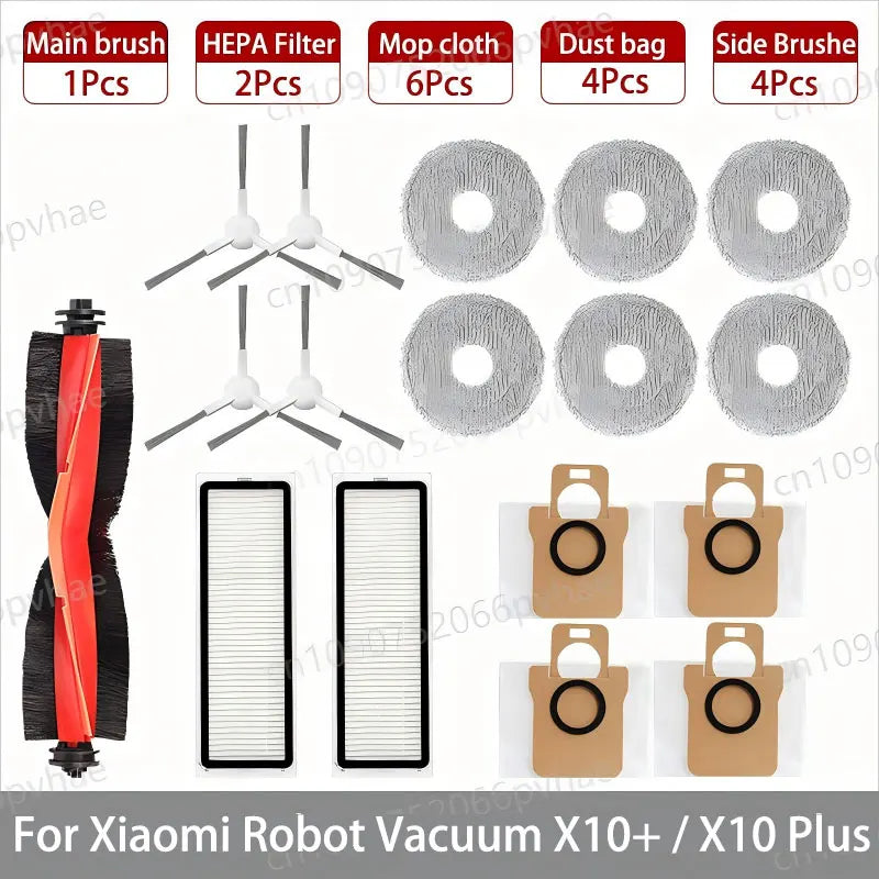 For Xiaomi Robot Vacuum X10+ / X10 Plus Parts Accessories Main Brush Side Brush Hepa Filter Mop Cloth Dust Bag Replacement Spare