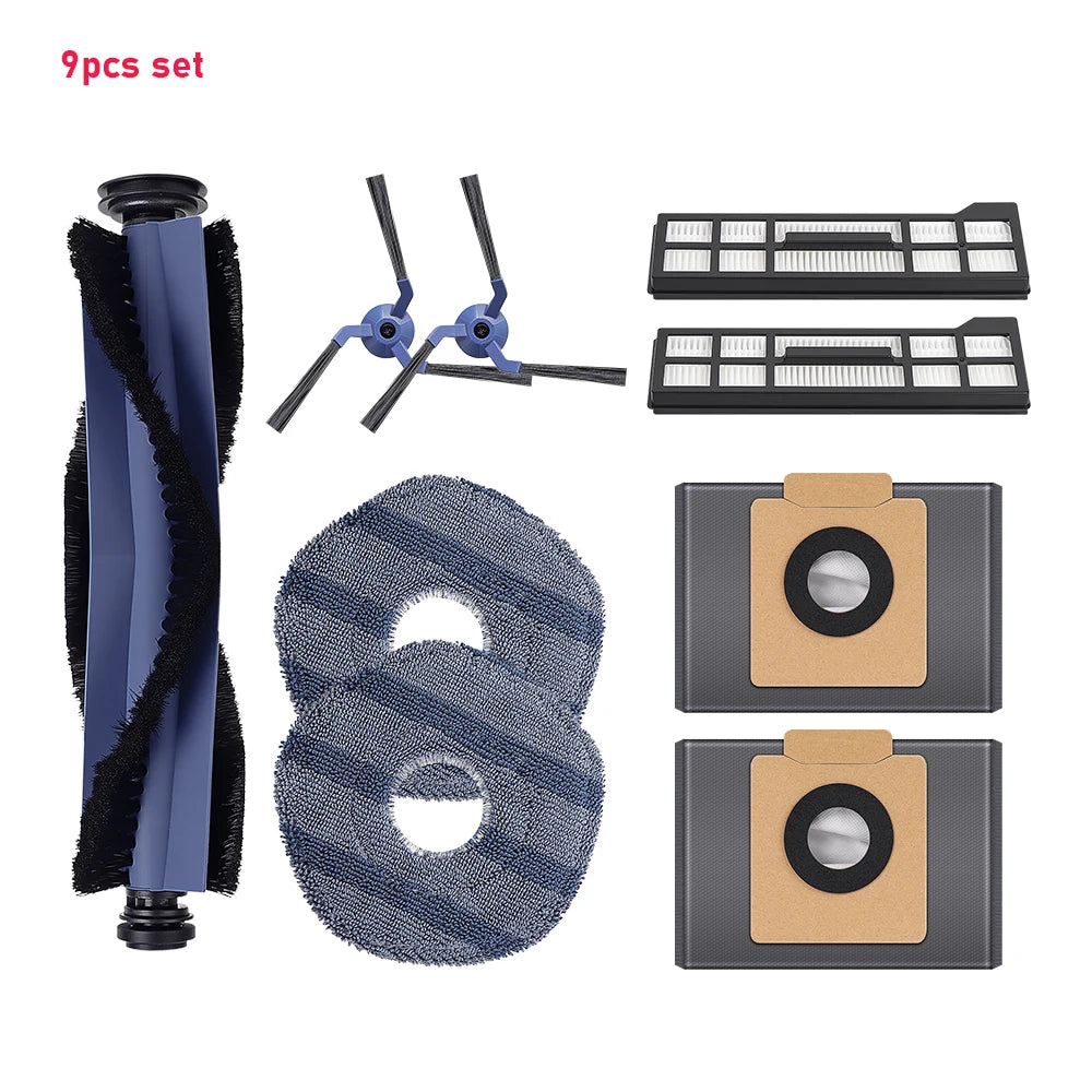 Replacement Parts Kit for Eufy X10 Pro Omni Robot Vacuum Accessories Main Roller Brush Filters Dust Bags Mop Pads Side Brushes