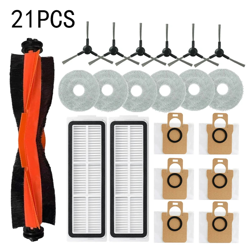 For Xiaomi Robot Vacuum X20 Max / D109GL Parts Accessories Main Brush Side Brush Hepa Filter Mop Cloth Dust Bag Replacement