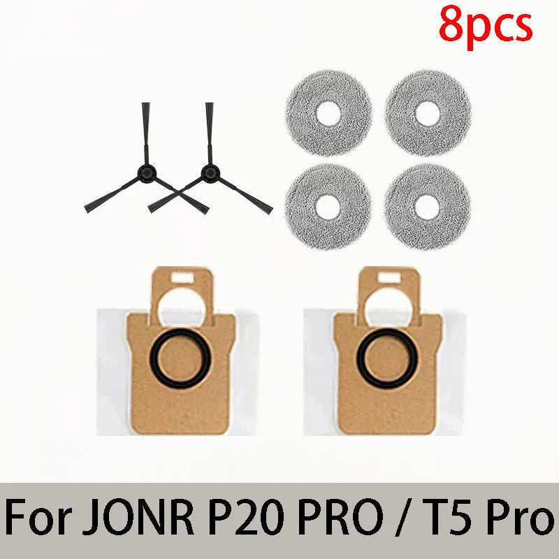 For JONR P20 PRO / T5 Pro Robot Vacuum Cleaner Accessories Main Side Brush Hepa Filter Mop Cloth Dust Bag Replacement
