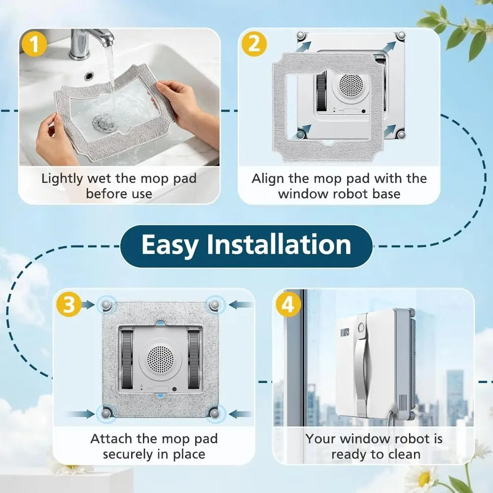 Replacement Mop Pads Compatible with ECOVACS Winbot Mini Win
