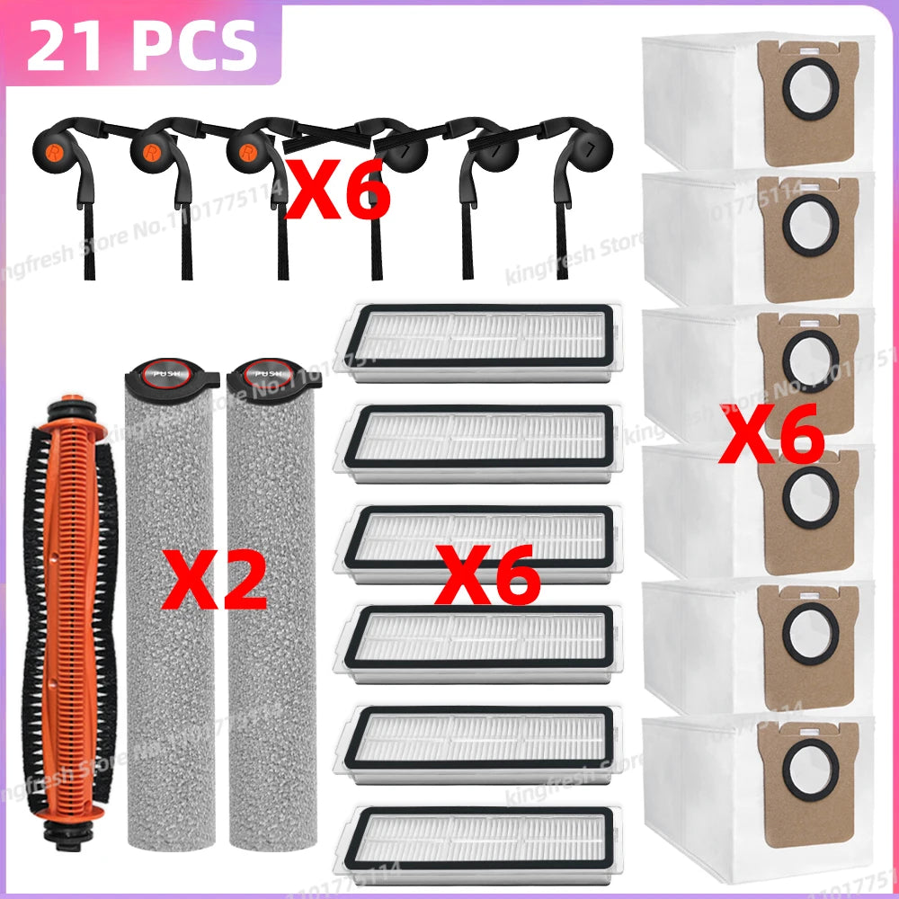 Compatible for ( Xiaomi Mijia Robot Vacuum 6 Max / PV11CN ) Vacuum Parts Main Side Brush Filter Roller Mop Bag