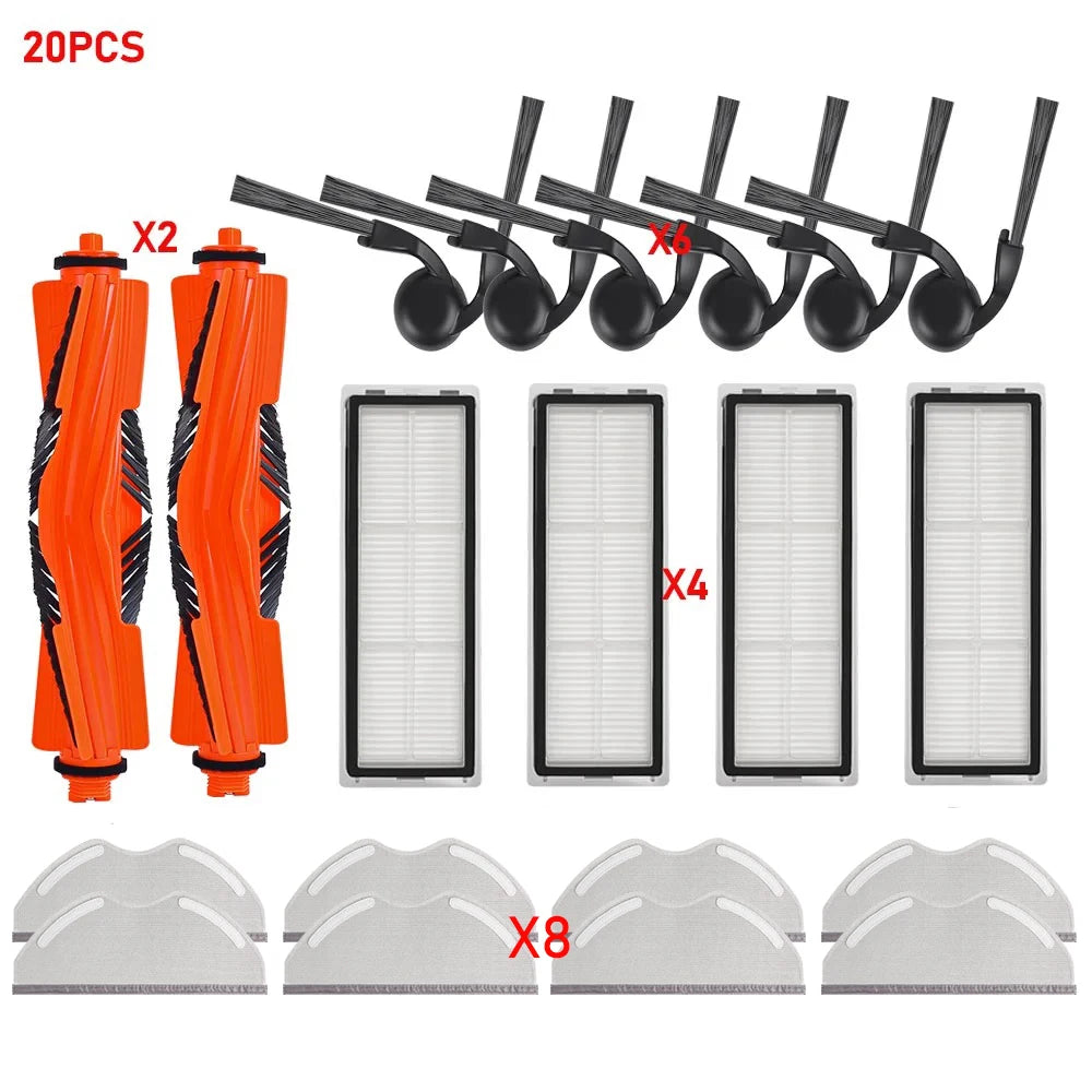 Replacement Kits For Xiaomi Robot Vacuum S40 OV81 BHR084AEU Main Brush Side Brush HEPA Filter Mop Cloth Vacuum Parts Accessories