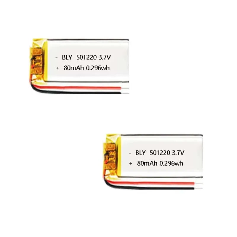 3.7V 80mAh 501220 Polymer Lithium Rechargeable Battery for Headset Watch Beauty Instrument Selfie Stick Bluetooth
