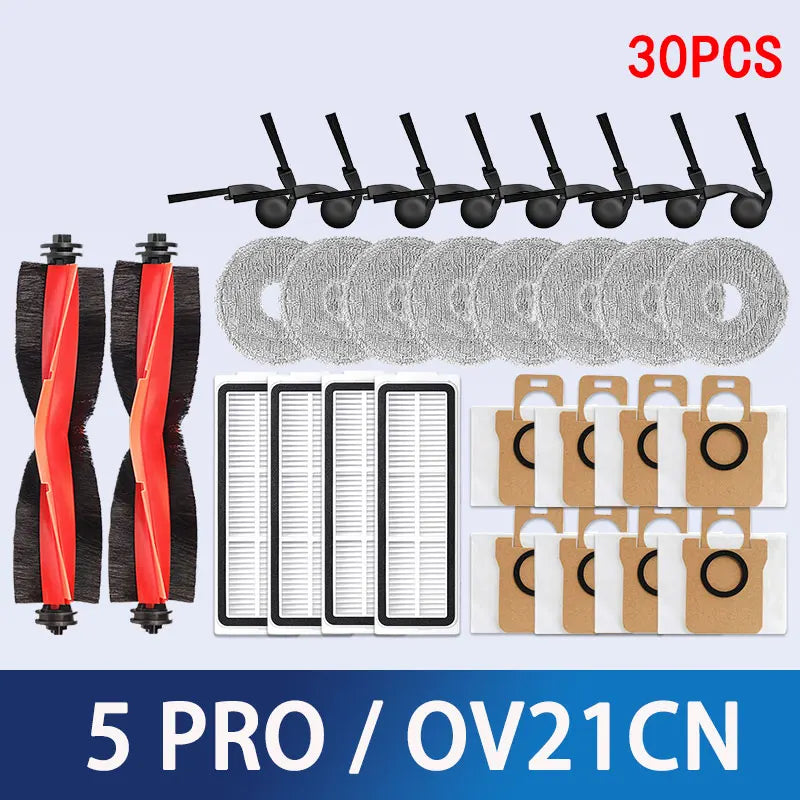 For Xiaomi Robot Vacuum 5 PRO/ OV21CN Accessories Main Side Brush Mop Cloth HEPA Filter Dust Bag Replacement Spare Parts