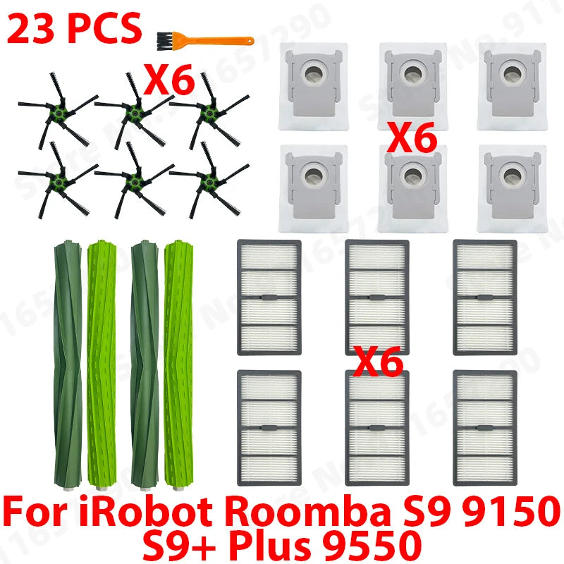 Main Side Brushes HEPA Filters Dust Bag Spare Parts For IRobot Roomba S9 9150 / S9+ Plus 9550 Robot Vacuum Cleaner Accessories